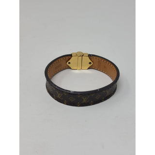 Louis Vuitton Brown gold-tone Nanogram bracelet 17 sz