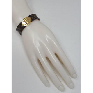 Louis Vuitton Brown gold-tone Nanogram bracelet 17 sz