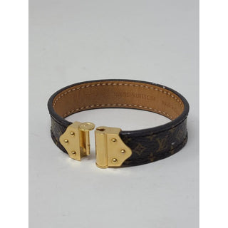 Louis Vuitton Brown gold-tone Nanogram bracelet 17 sz