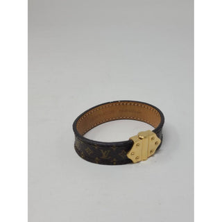 Louis Vuitton Brown gold-tone Nanogram bracelet 17 sz