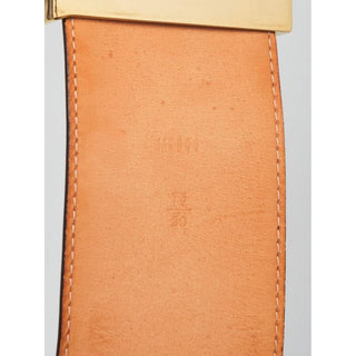 Louis Vuitton goldtone LV buckle wide belt 75 cm