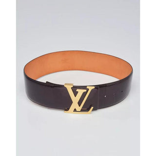 Louis Vuitton goldtone LV buckle wide belt 75 cm