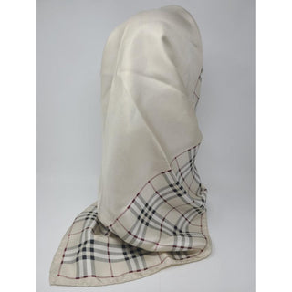 Burberry Beige Nova Check Print Silk Scarf