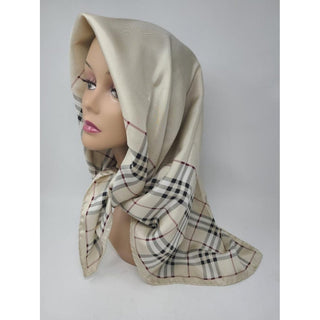 Burberry Beige Nova Check Print Silk Scarf
