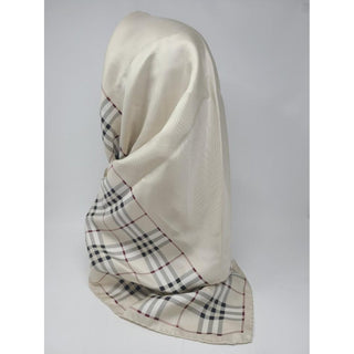 Burberry Beige Nova Check Print Silk Scarf