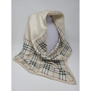 Burberry Beige Nova Check Print Silk Scarf