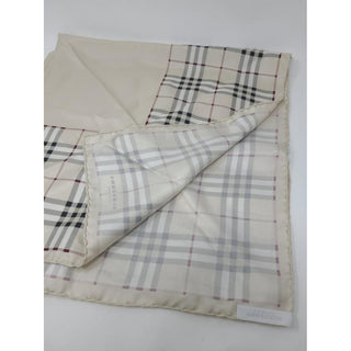 Burberry Beige Nova Check Print Silk Scarf