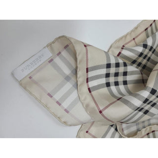 Burberry Beige Nova Check Print Silk Scarf