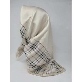 Burberry Beige Nova Check Print Silk Scarf