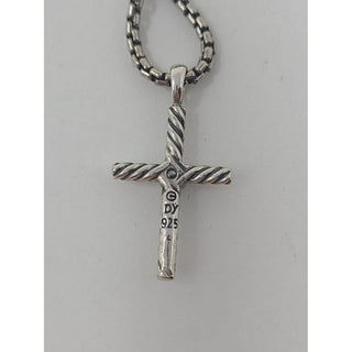 David Yurman Sterling Silver Diamond Classic Cross Necklace