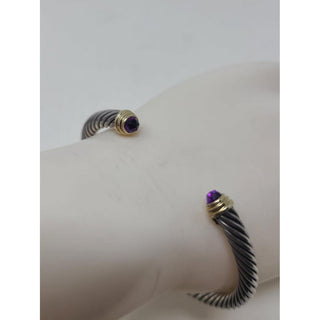David Yurman Sterling Silver Amethyst Cable Classic Cuff