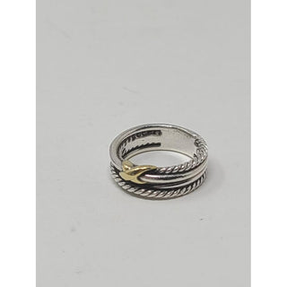 David Yurman Sterling Silver Two-tone Crossover ring 6 1/4 sz