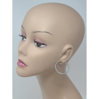 David Yurman Sterling Silver cable classic hoop earrings