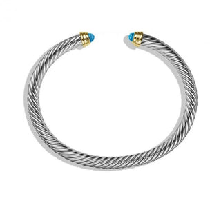 David Yurman Sterling Silver Topaz Cable Classic Cuff