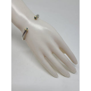 David Yurman Sterling Silver Topaz Cable Classic Cuff