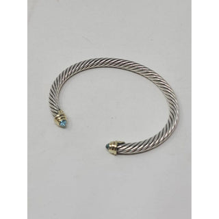 David Yurman Sterling Silver Topaz Cable Classic Cuff