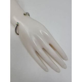 David Yurman Sterling Silver Topaz Cable Classic Cuff