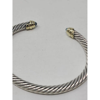 David Yurman Sterling Silver Topaz Cable Classic Cuff