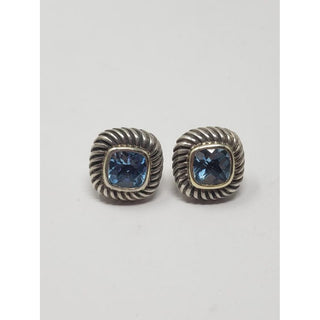 David Yurman Sterling Silver Topaz Albion stud earrings