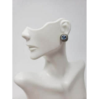 David Yurman Sterling Silver Topaz Albion stud earrings