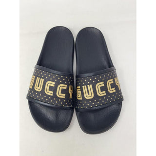 Gucci Double G black rubber pool sandals, 37 EU