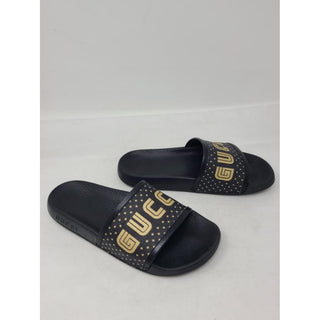 Gucci Double G black rubber pool sandals, 37 EU