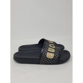 Gucci Double G black rubber pool sandals, 37 EU