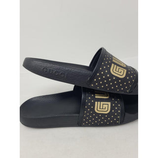 Gucci Double G black rubber pool sandals, 37 EU