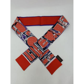 Louis Vuitton red multicolor LV Monogram Trunks and Bags Silk Bandeau