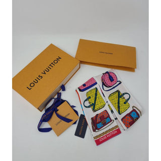 Louis Vuitton Red White multicolor LV Monogram Silk Bandeau
