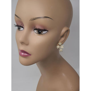 Chanel Gold-tone Crystal Embellished CC Logo Earrings