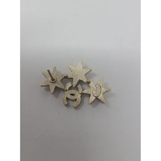 Chanel Gold-tone Crystal Embellished CC Logo Earrings