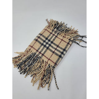 Burberry Brown Nova Check Print Wool Fringe Scarf