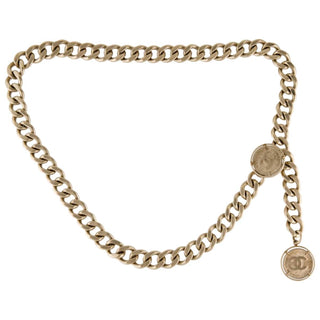 Chanel Gold-tone Interlocking CC Charm Chain link Belt M sz