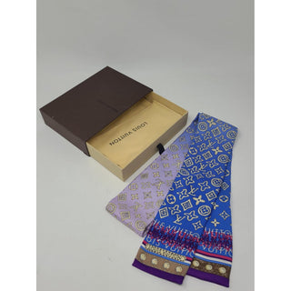 Louis Vuitton metallic purple multicolor LV Monogram Silk Bandeau