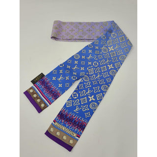 Louis Vuitton metallic purple multicolor LV Monogram Silk Bandeau