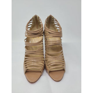 Christian Louboutin Beige Patent Leather Ankle Boots 40 EU