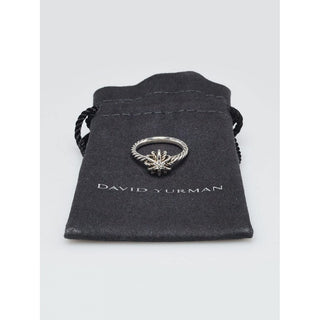 David Yurman Sterling Silver Starburst Diamond ring 5 ¾ US