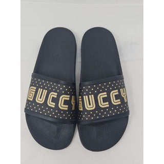 Gucci Double G black rubber pool sandals 39 sz