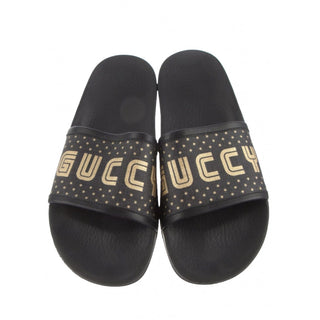 Gucci Double G black rubber pool sandals 39 sz