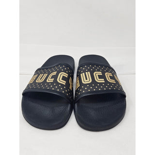 Gucci Double G black rubber pool sandals 39 sz