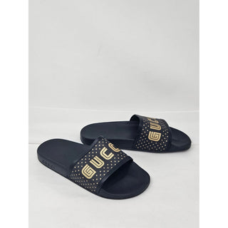Gucci Double G black rubber pool sandals 39 sz