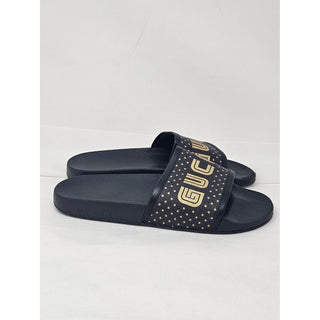 Gucci Double G black rubber pool sandals 39 sz