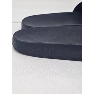 Gucci Double G black rubber pool sandals 39 sz