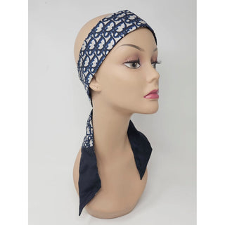 Christian Dior Blue Ivory Mitzah Dior Oblique silk twilly scarf