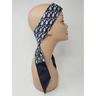 Christian Dior Blue Ivory Mitzah Dior Oblique silk twilly scarf