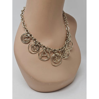 Chanel Gold-tone Logo Charm Necklace