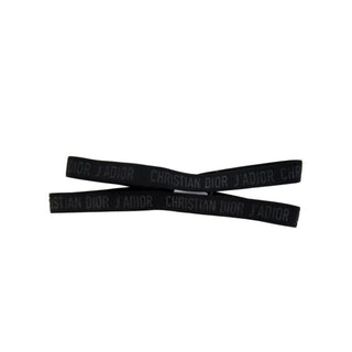 Christian Dior Black Elastic J'Adior Monogram Headband M sz