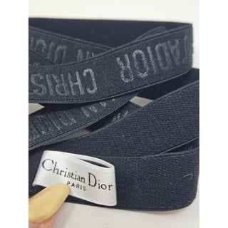 Christian Dior Black Elastic J'Adior Monogram Headband M sz