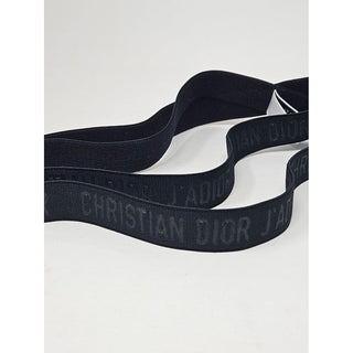 Christian Dior Black Elastic J'Adior Monogram Headband M sz